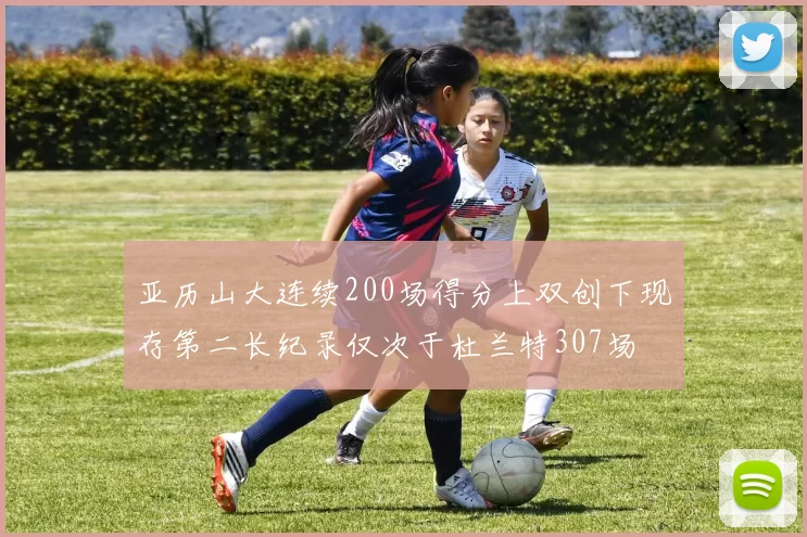 亚历山大连续200场得分上双创下现存第二长纪录仅次于杜兰特307场